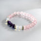 Opalite, Amethyst & Rose Quartz Bracelet