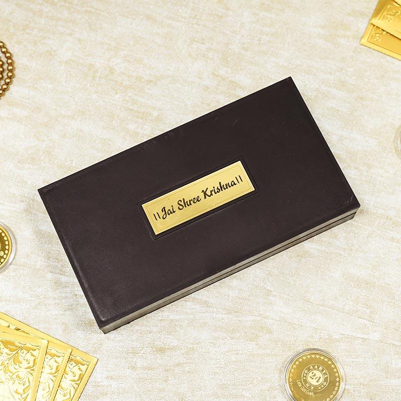 24K Gold Foil Shrinathji Pooja Box