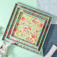 Floral Teal Green Serving Tray-Set of 3