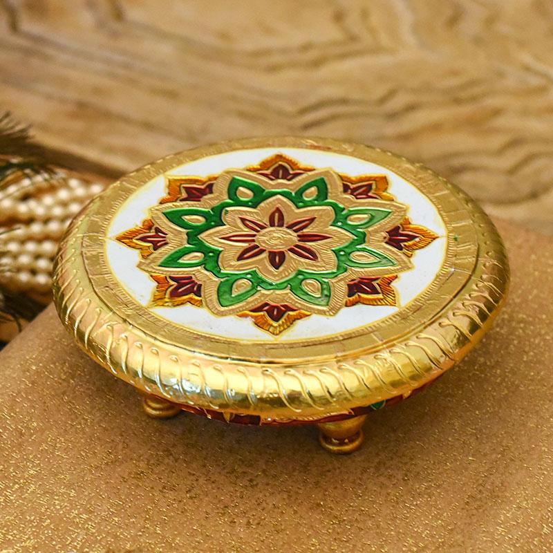 Luxurious Round Krishna Chowki
