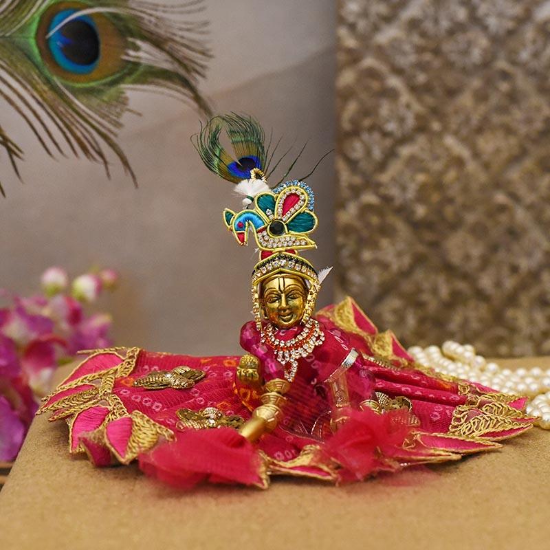 Attractive Crimson Krishna Poshak