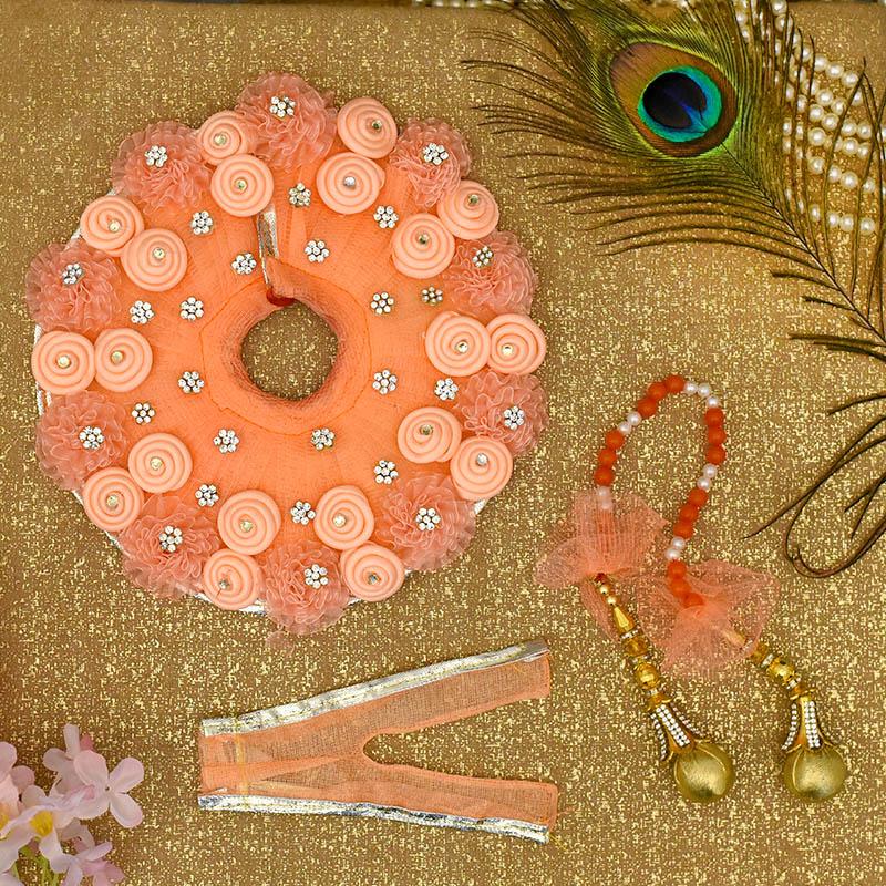Attractive Peach Krishna Poshak
