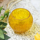 Yellow Crackled Matki Candle Holder