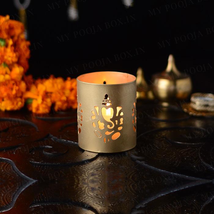 Divine Laxmi Ganesha T-light Holder