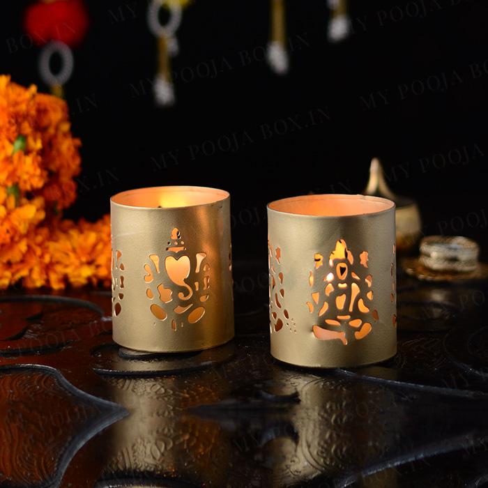 Divine Laxmi Ganesha T-light Holder