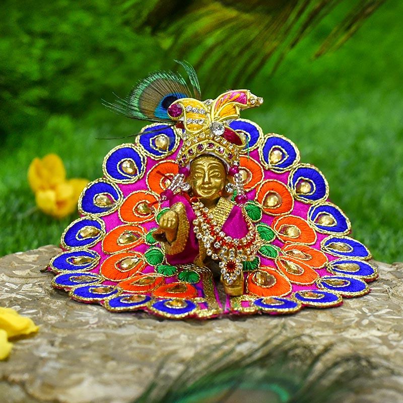 Peacock Style Laddu Gopal Dress
