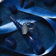 Natural Clear Quartz German Silver Adjustable Ring