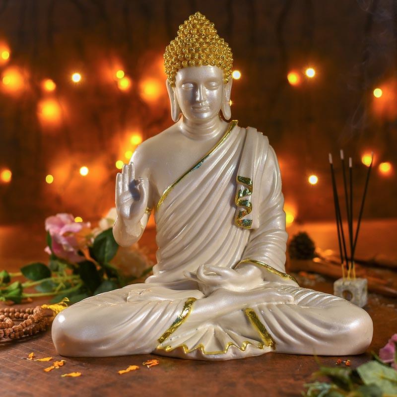 White Blessing Buddha Statue