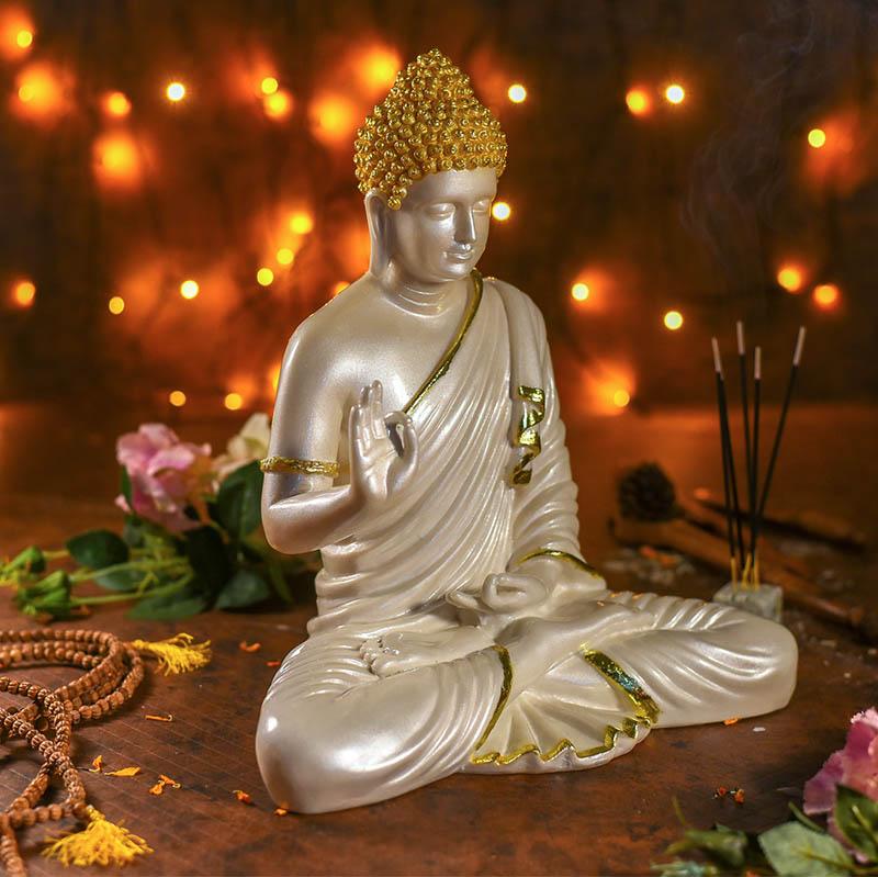 White Blessing Buddha Statue