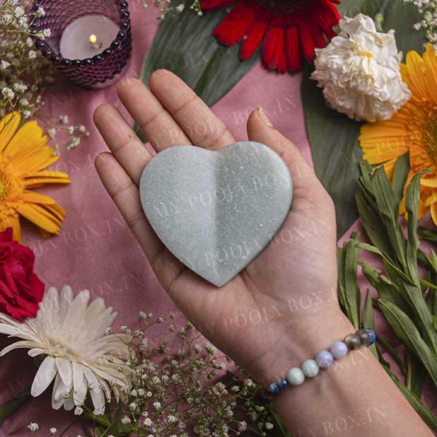 Green Jade Heart Shaped Gua Sha