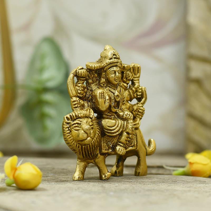 Petite Durga Maa Brass Idol