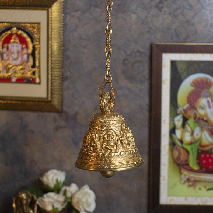 Antique Brass Ganesha Hanging Bell