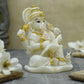 Divine Book Reading Marble Ganesha Idol/Murti