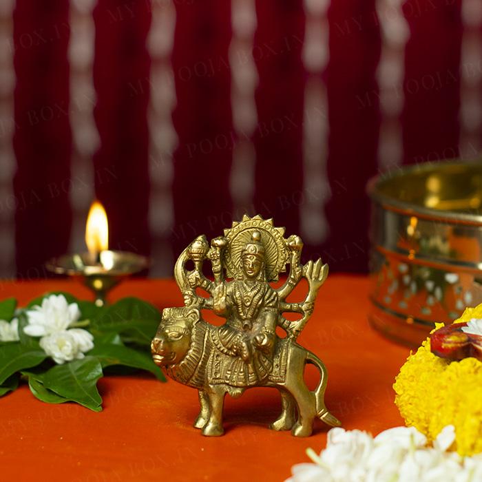 Petite Durga Maa Brass Idol