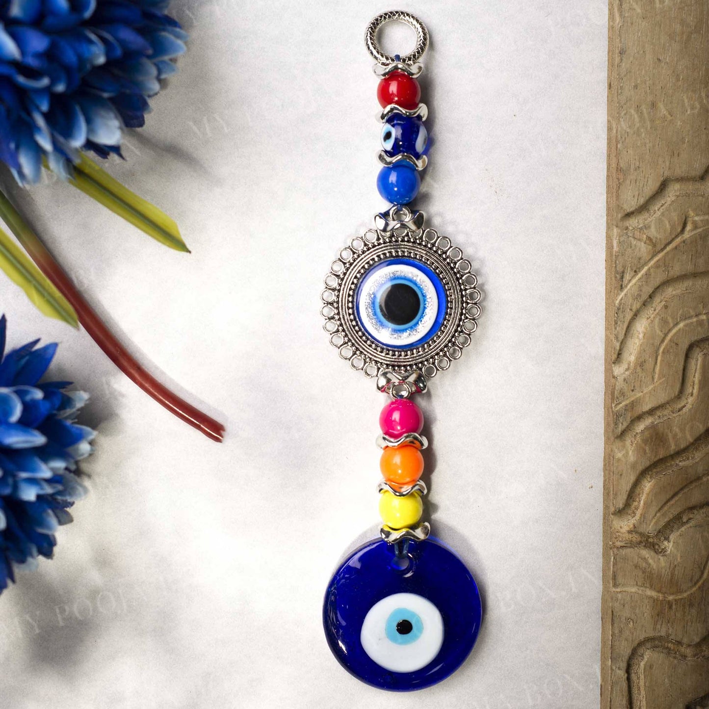 Fengshui Evil Eye Wall Hanging with Colorful Beads