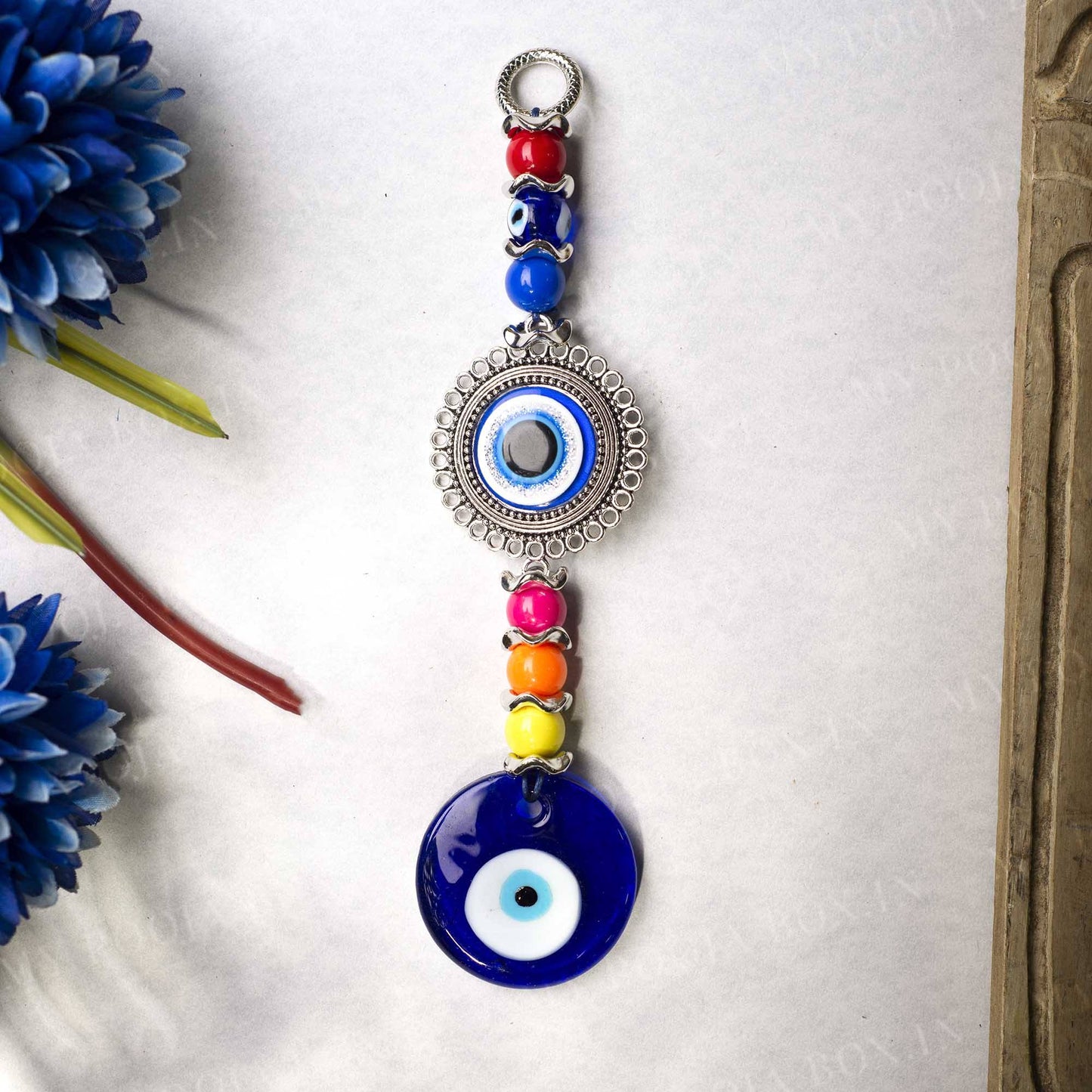 Fengshui Evil Eye Wall Hanging with Colorful Beads
