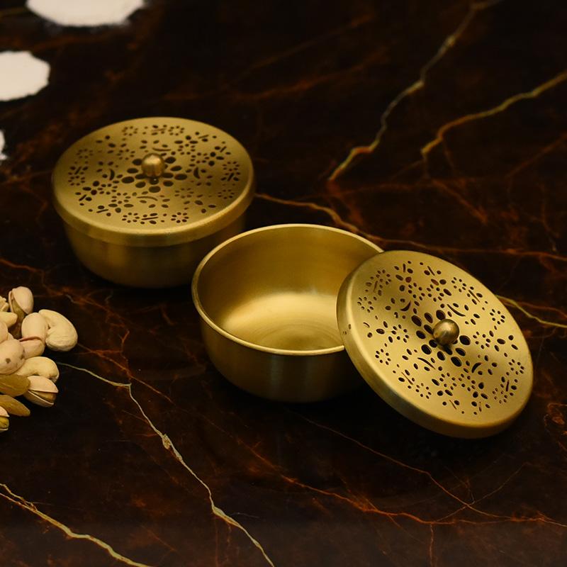 Brass Nut Case ( Set of 2 )