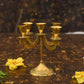 Elegant Brass 5 Arms Candle Holder