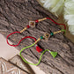 Diamond Shape Red & Green Rakhi (Set of 2)