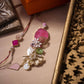Beautiful Agate Pink Stone Bhaiya Bhabhi Rakhi (Set of 2)