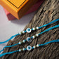 Aqua Blue Evil Eye Rakhi (Set of 3)