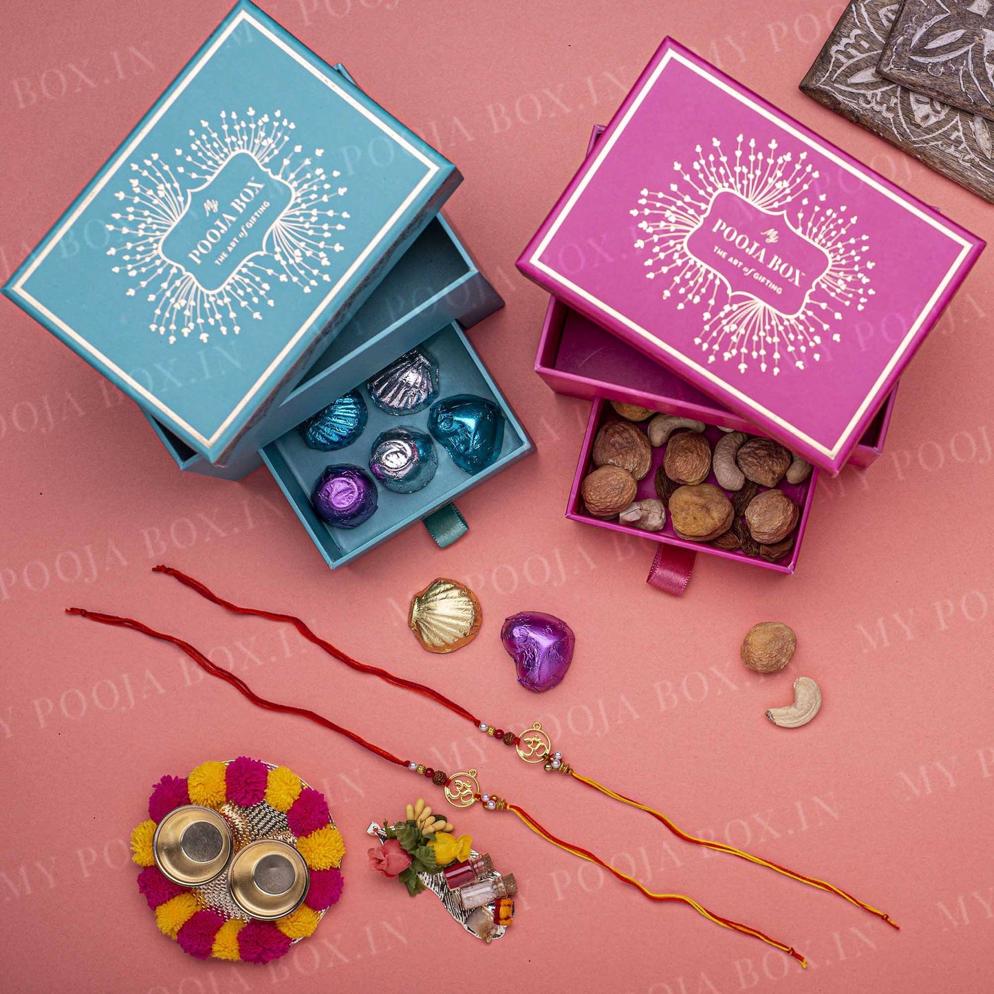 Om Rudraksh Auspicious Rakhi Box
