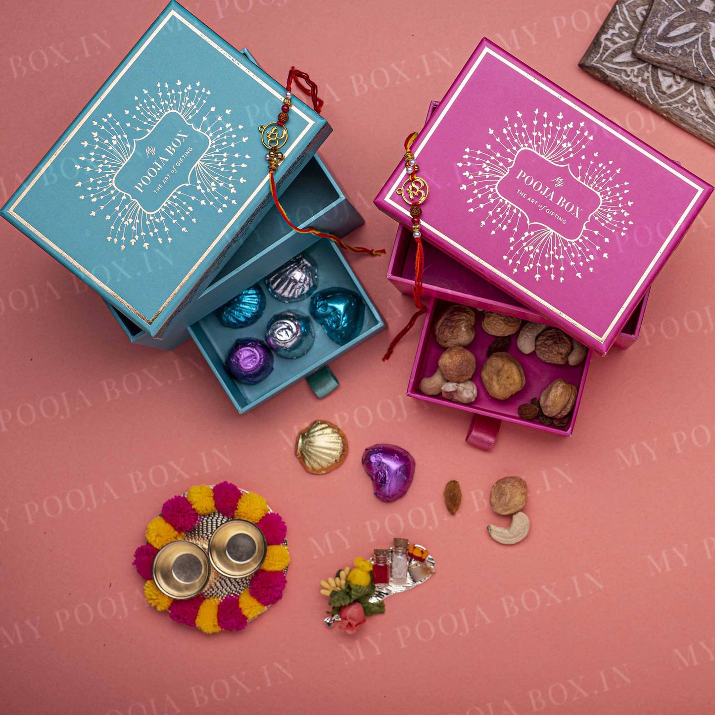 Om Rudraksh Auspicious Rakhi Box