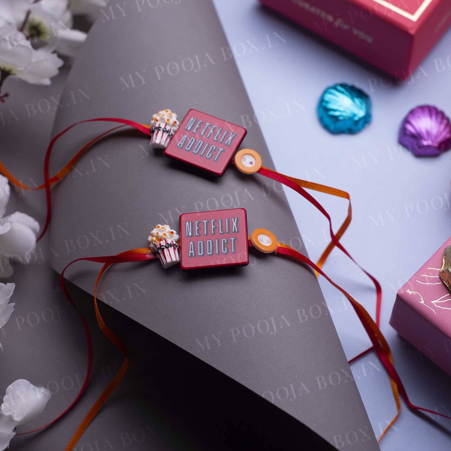 Quirky Netflix Addict Rakhi (Set of 2)