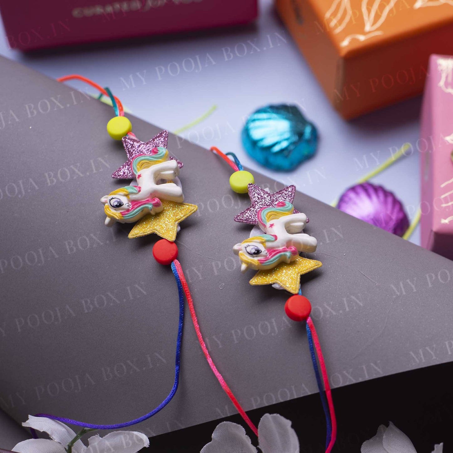 Quirky Cute Unicorn Colorful Rakhi (Set of 2)