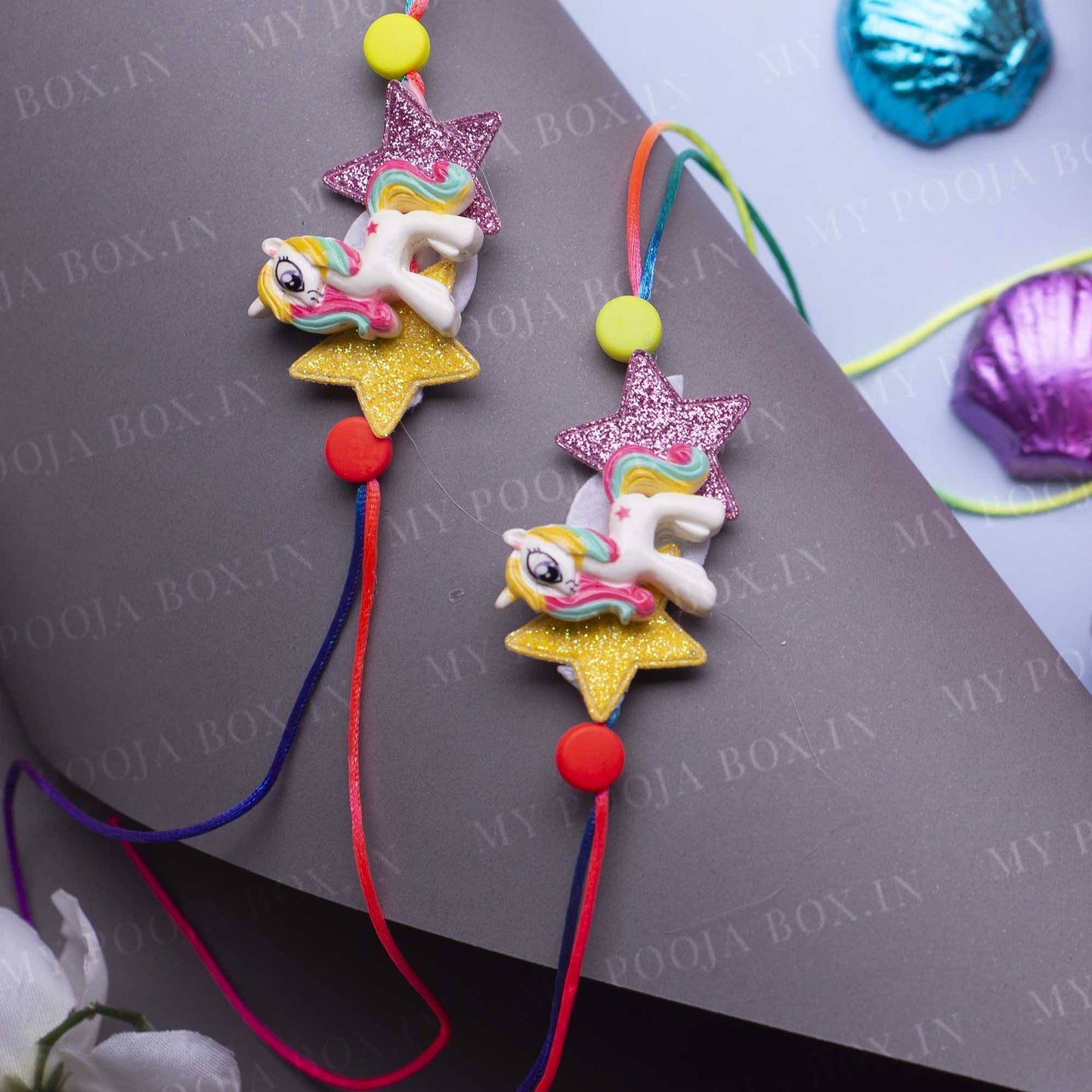 Quirky Cute Unicorn Colorful Rakhi (Set of 2)