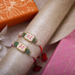 Hand Painted Floral Design Rakhi Set of 2