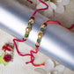 Elegant Gold & Green Beaded Rakhi (Set of 2)