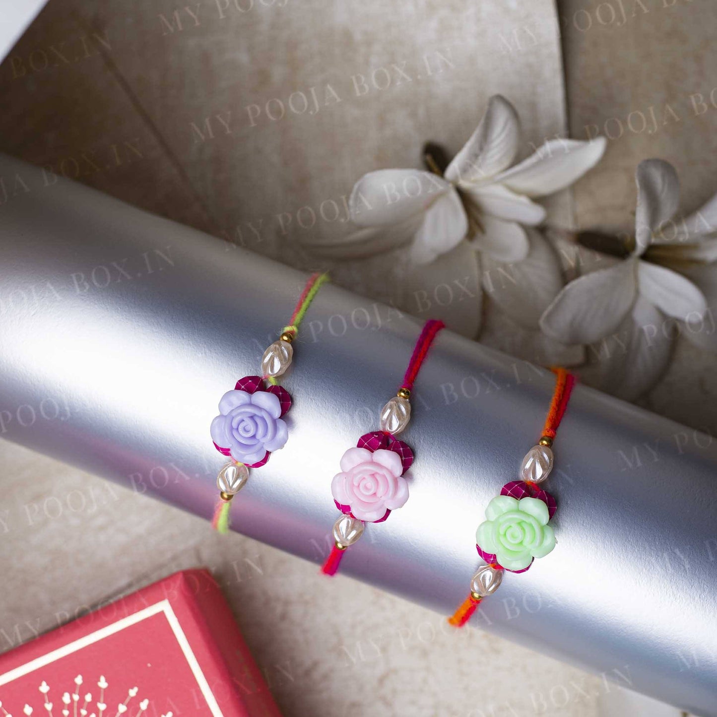 Pastel Roses Kids Rakhi (Set of 3)