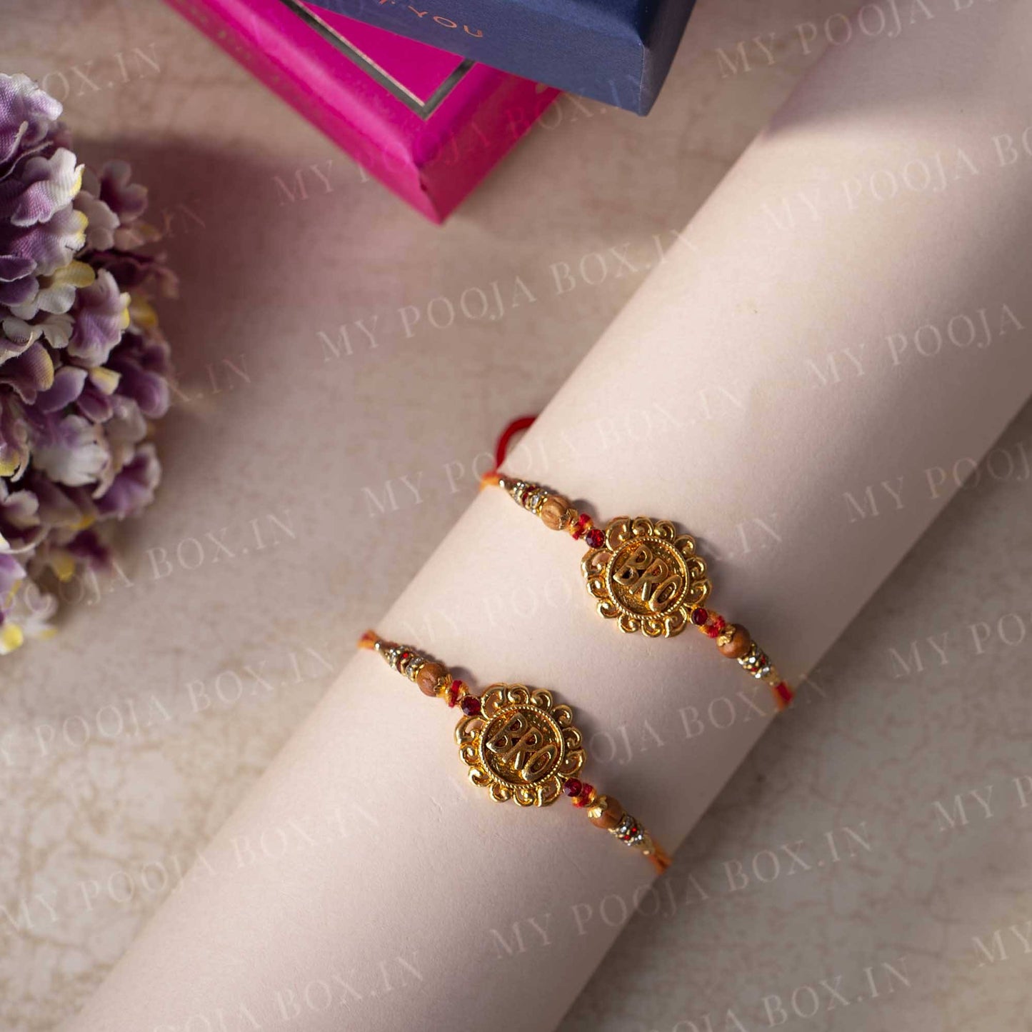 Golden BRO Rakhi (Set of 2)