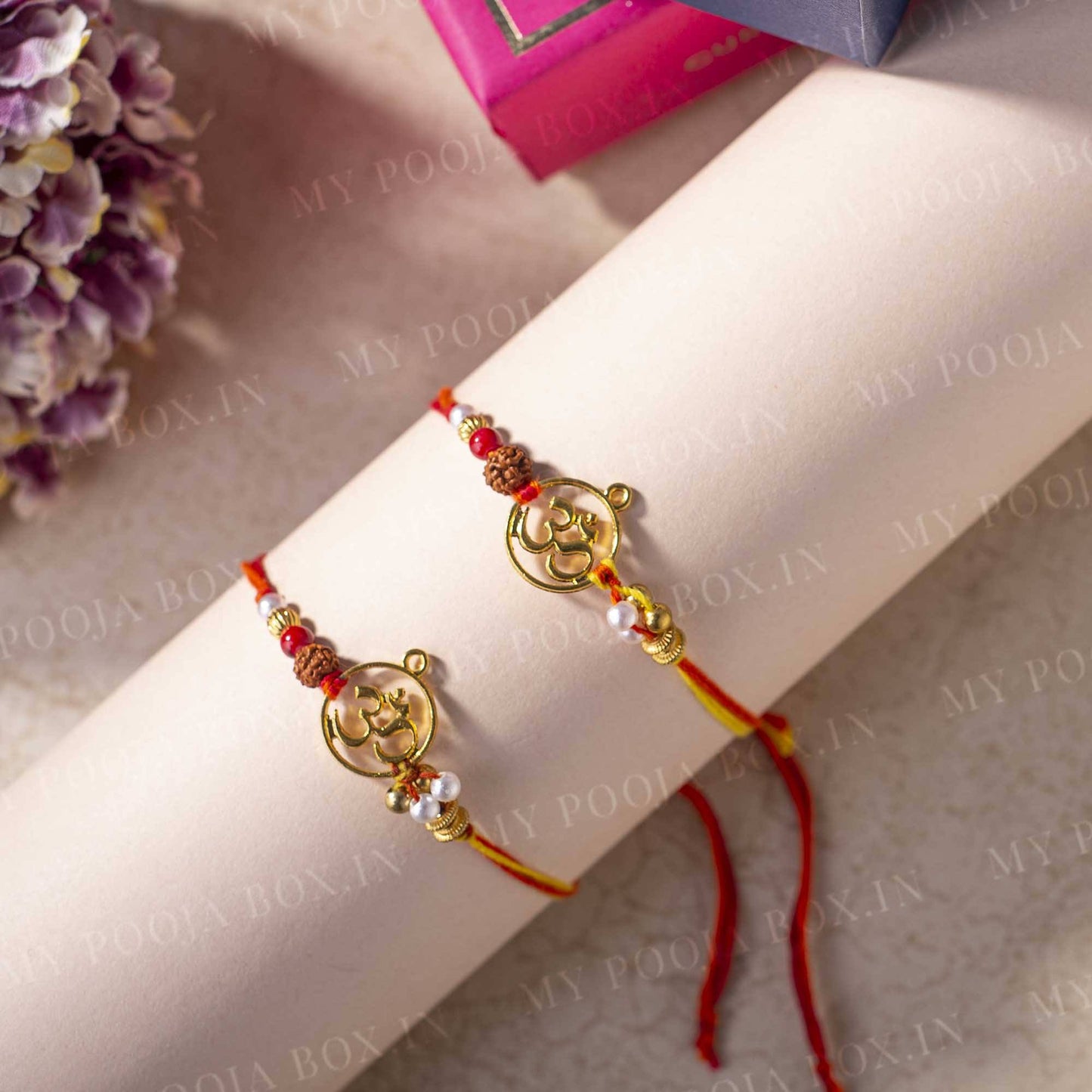 OM Rudraksh Auspicious Rakhi Set of 2