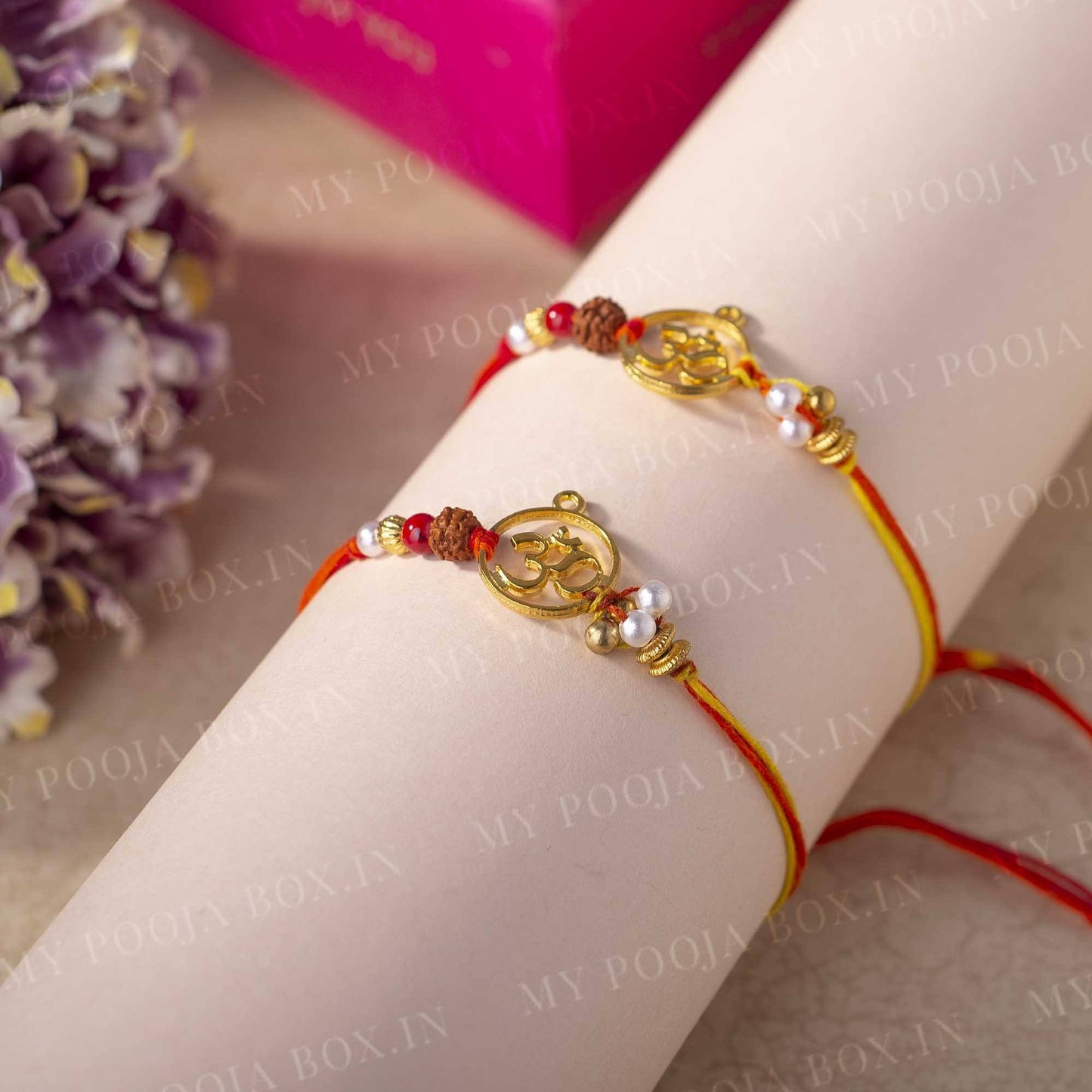 OM Rudraksh Auspicious Rakhi Set of 2