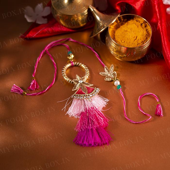 Three Layered Tassel Bhaiya Bhabhi Rakhi