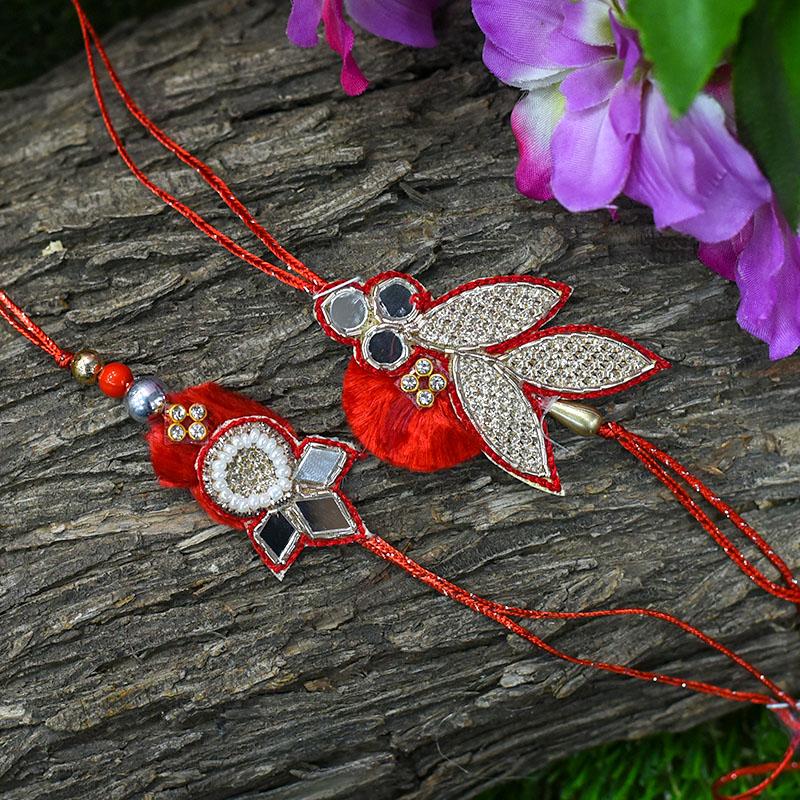 Sparkling Bhaiya Bhabhi Stone Rakhi
