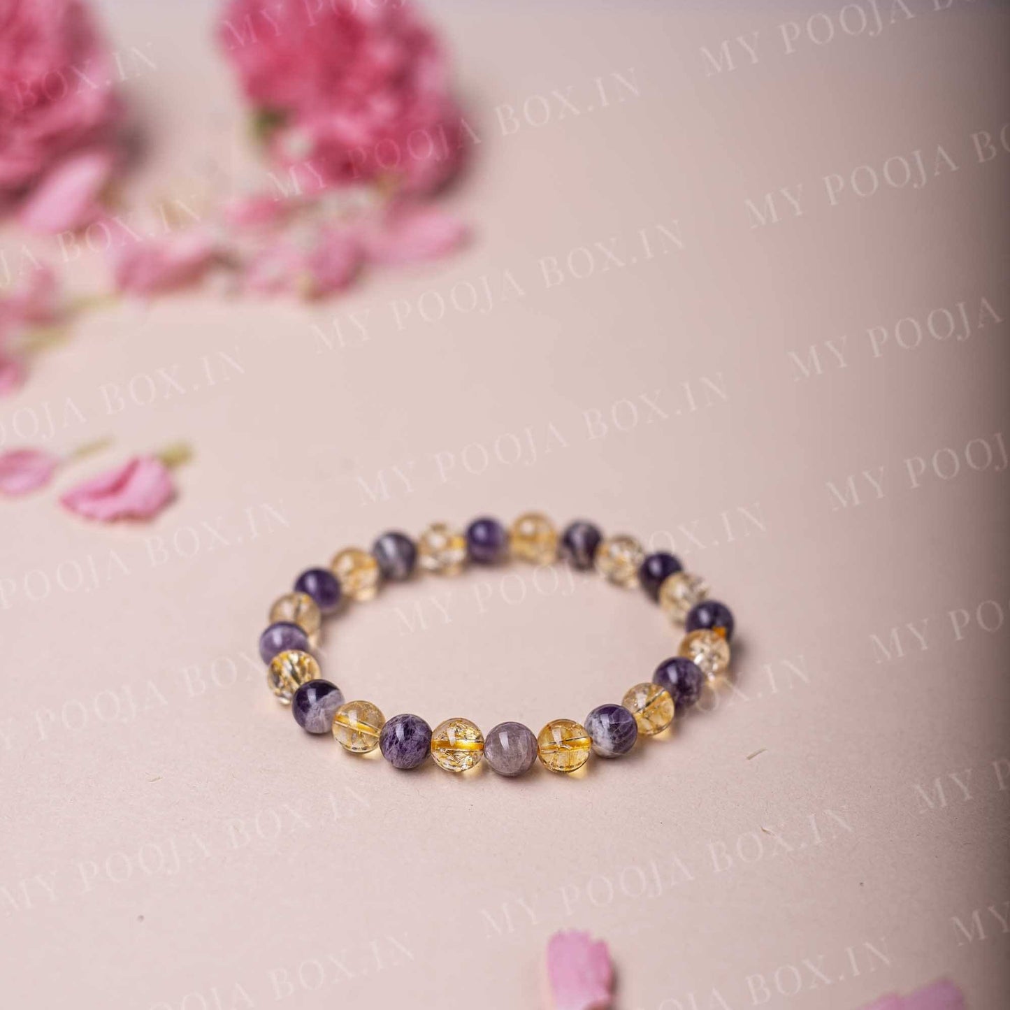 Citrine & Amethyst Healing Crystal Bracelet | Spirituality & Success