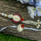 Silver Coin Beautiful Pearl Bhaiya Bhabhi Rakhi Set of 2