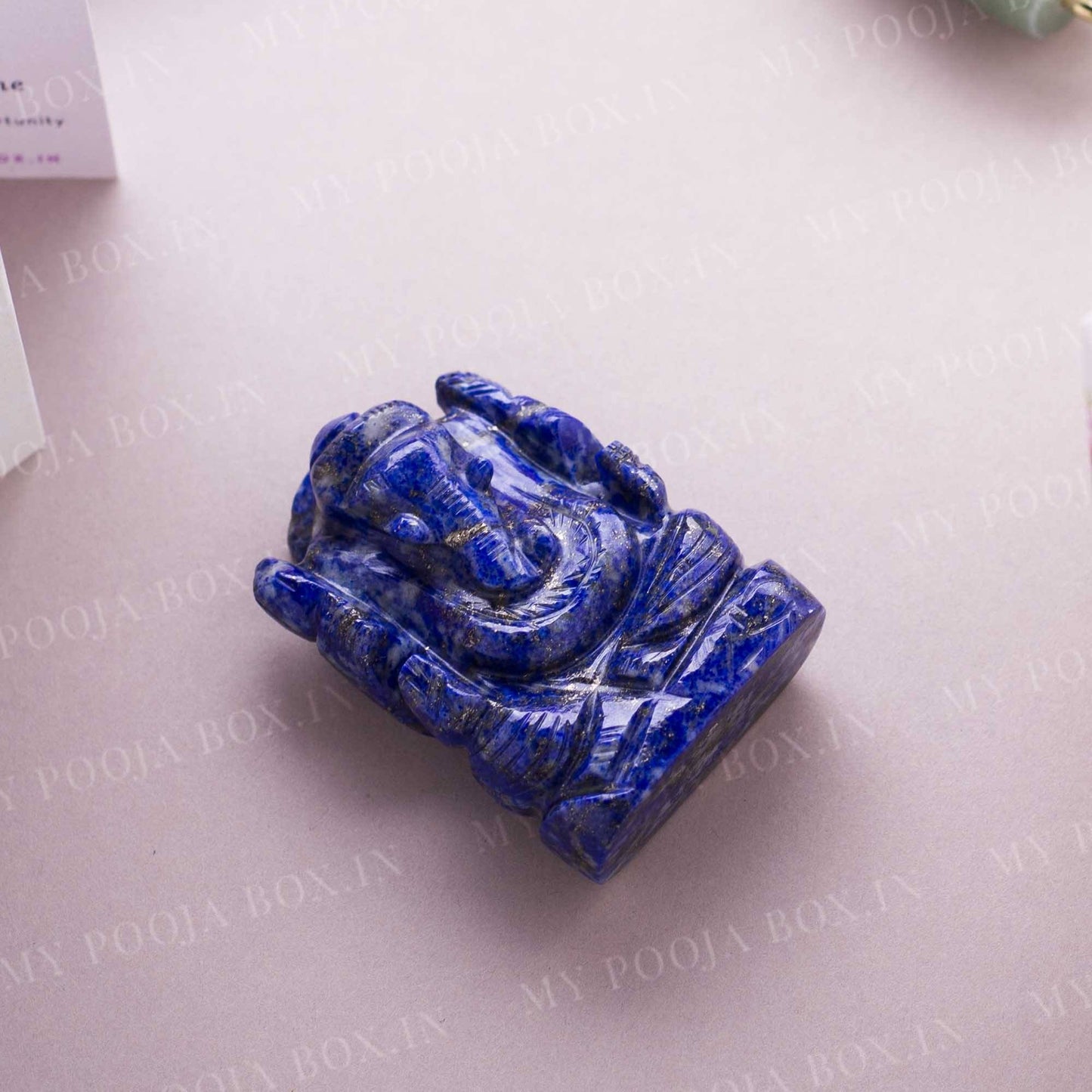 Lapis Lazuli Gemstone Ganesha Showpiece