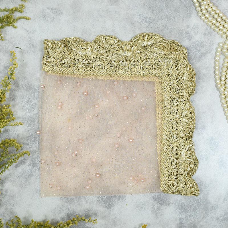 Rose Pink Beaded Thali Cover