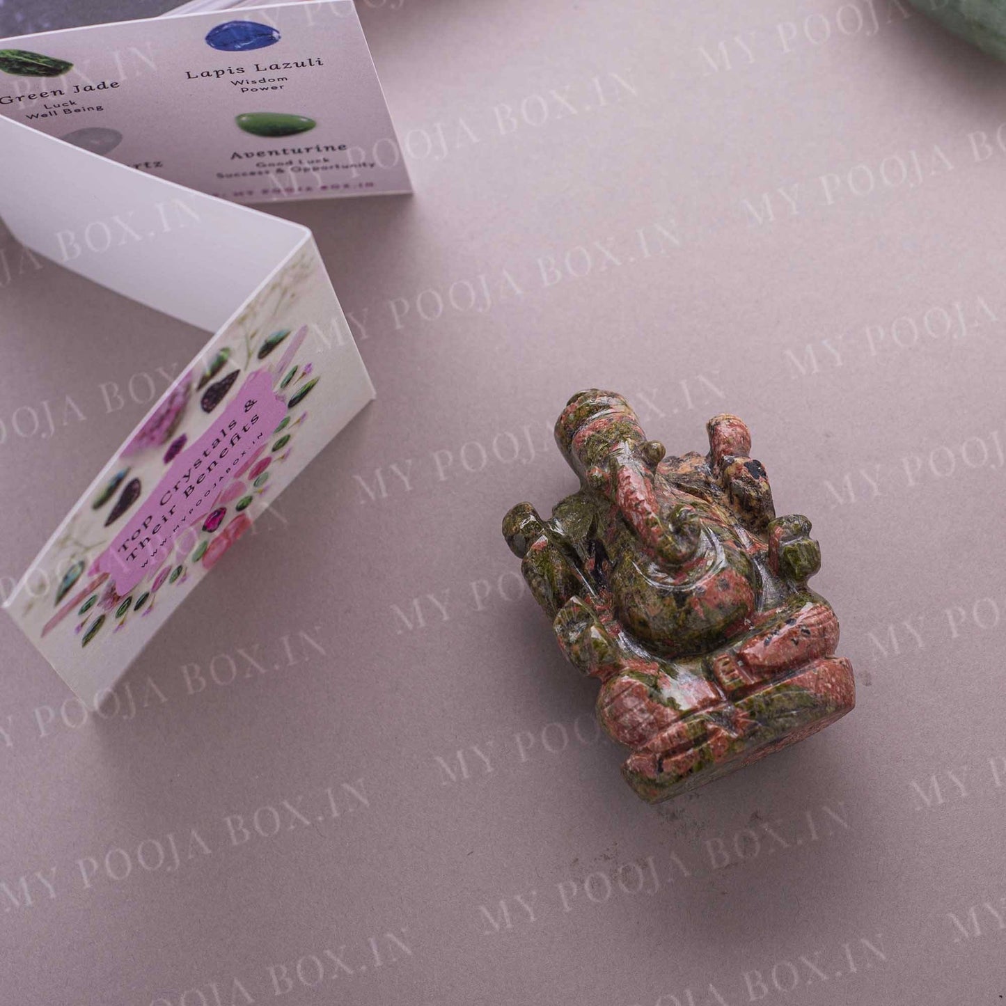 Unakite Gemstone Ganesha Showpiece