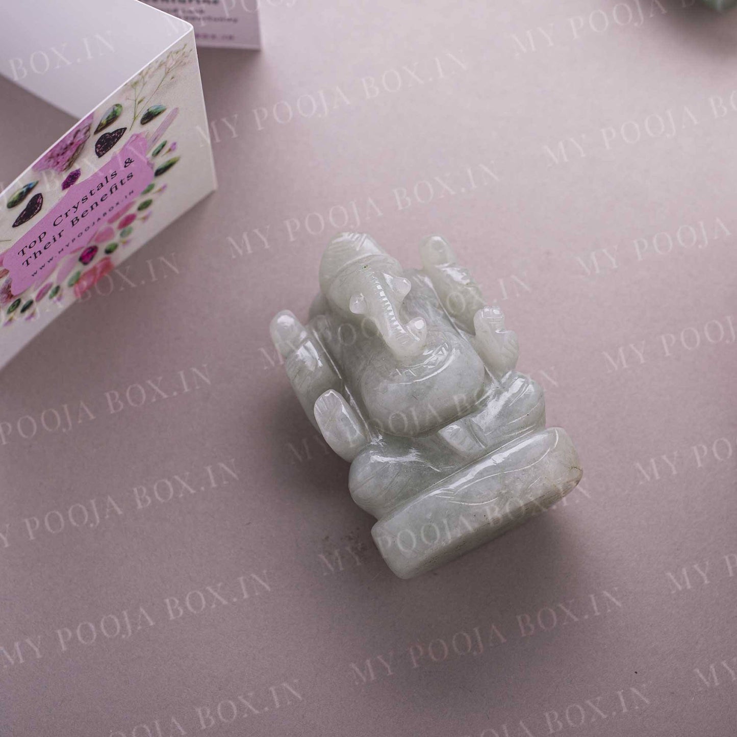 Green Jade Gemstone Ganesha Showpiece