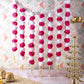Incredible Floral Dark Pink White Backdrop Decoration
