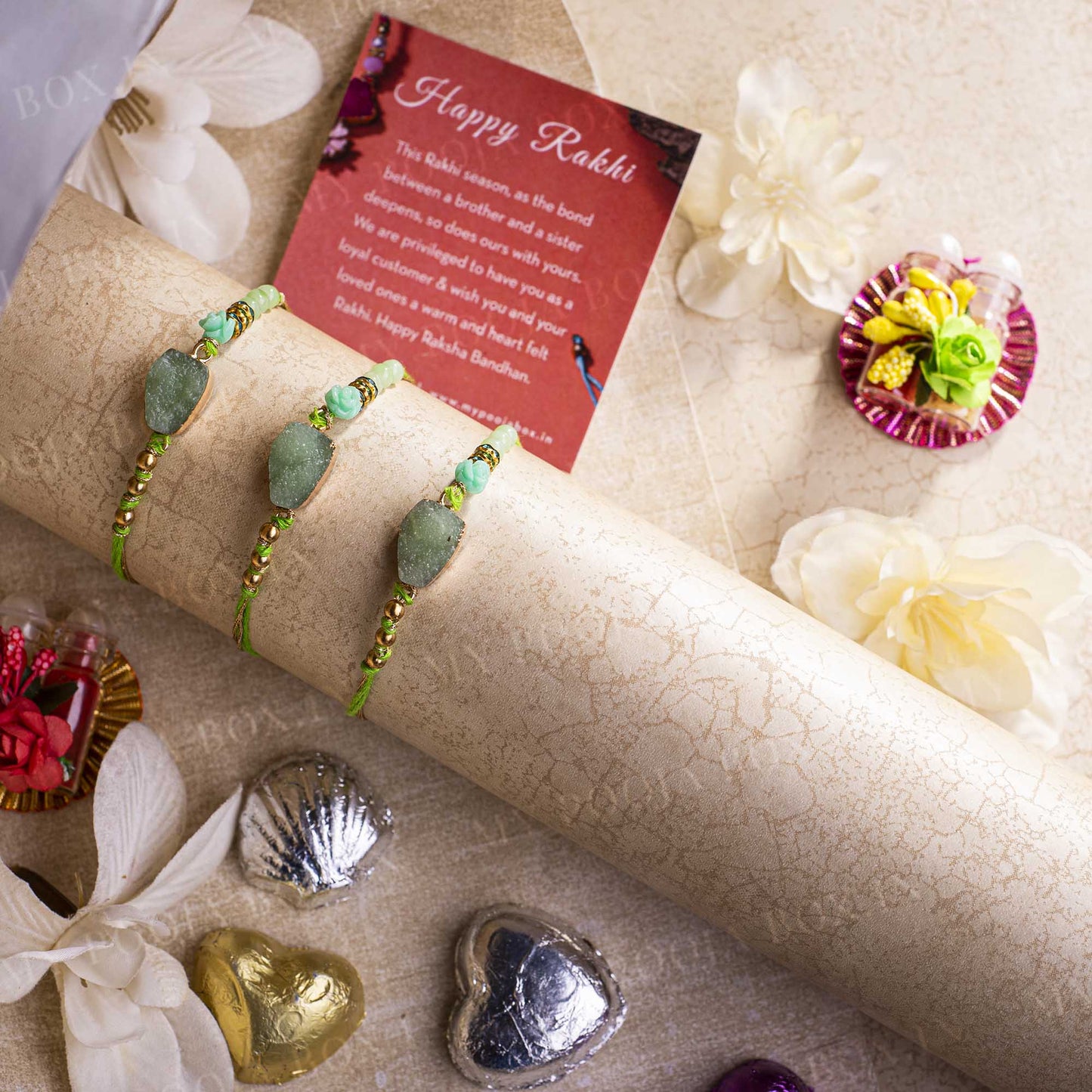 Mesmorizing Stone Rakhi (Set of 3)