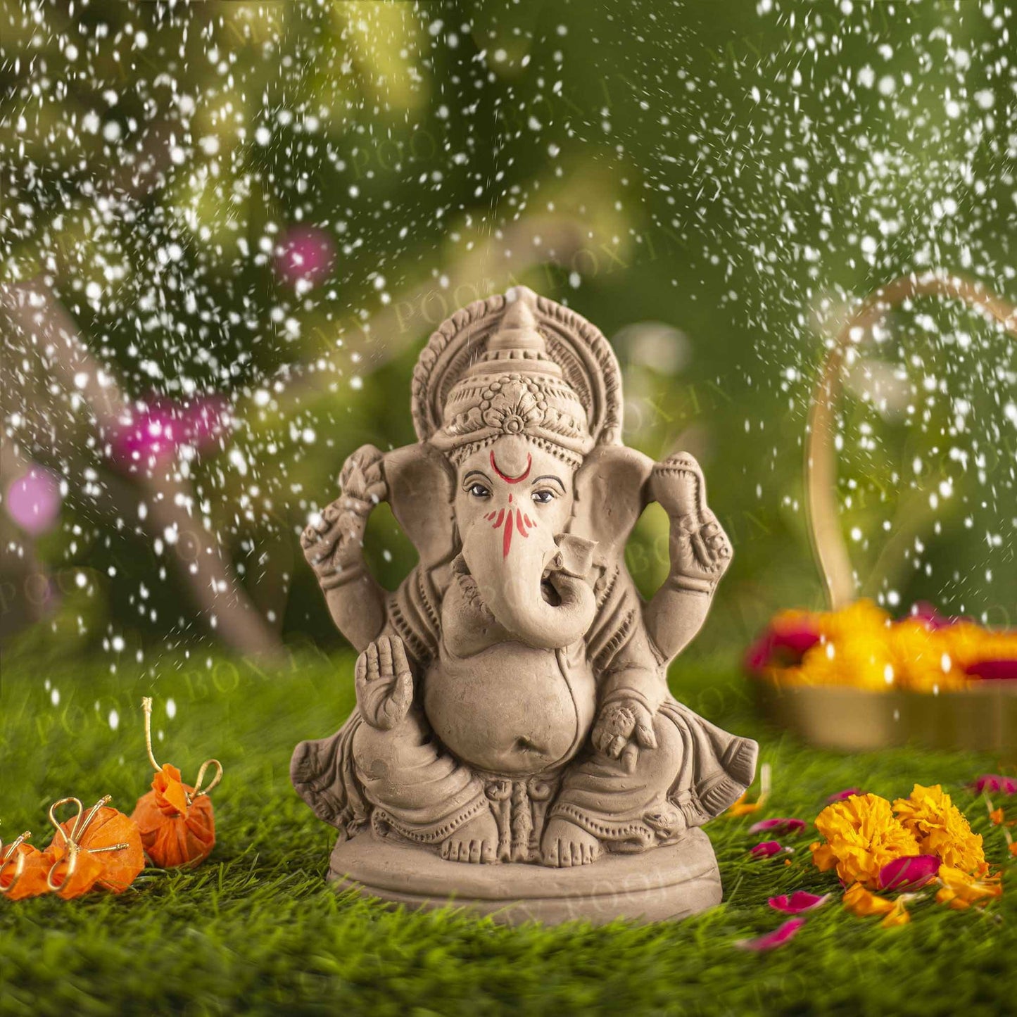 8INCH Dagduseth Eco-Friendly Ganpati | Plant-A-Ganesha