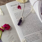 Amethyst Pencil Pendant Necklace for Peace