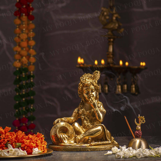 Brass Makhan Chor Gopala Statue