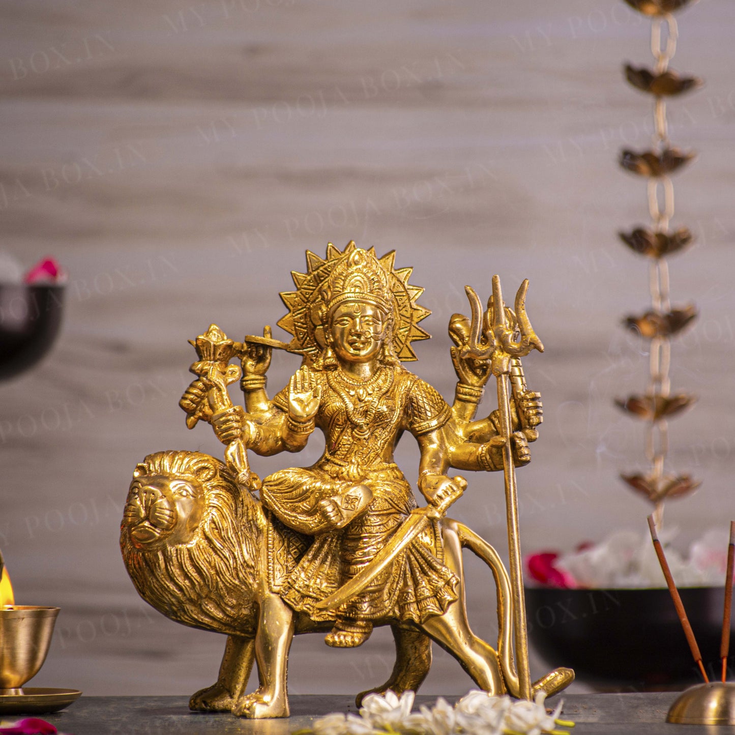 Stunning Brass Durga Statue